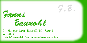 fanni baumohl business card